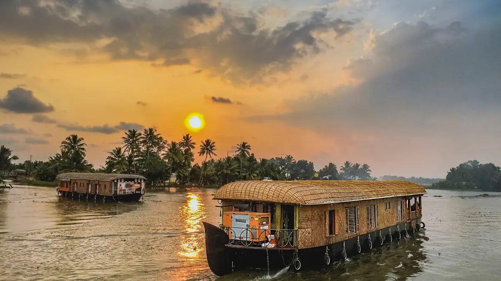 A houseboat in the Kerala backwaters